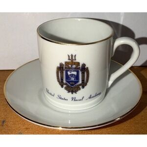 Vintage United States Naval Academy Gold Rimmed Mug Crest